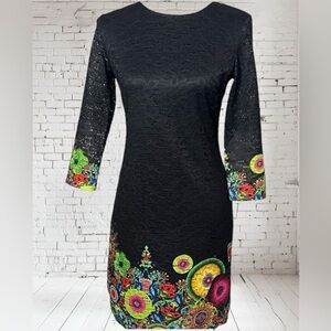 Desigual Little black lace sheath with a flair! Stand out and be different..